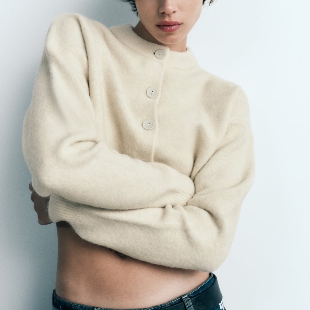 Zara Knit Cropped Jacket
